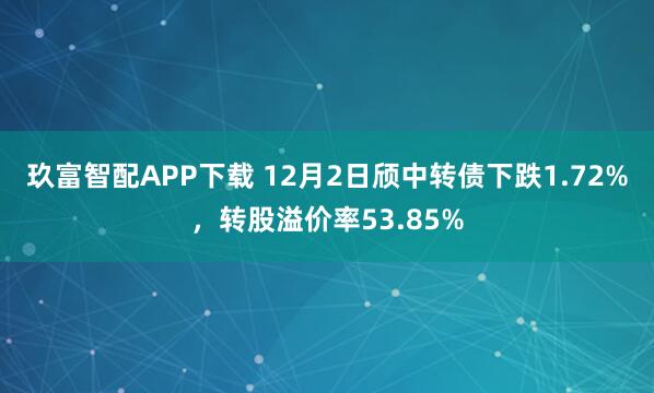 玖富智配APP下载 12月2日颀中转债下跌1.72%,转股溢价率53.85%